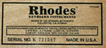 Rhodes Mark I stage piano detail